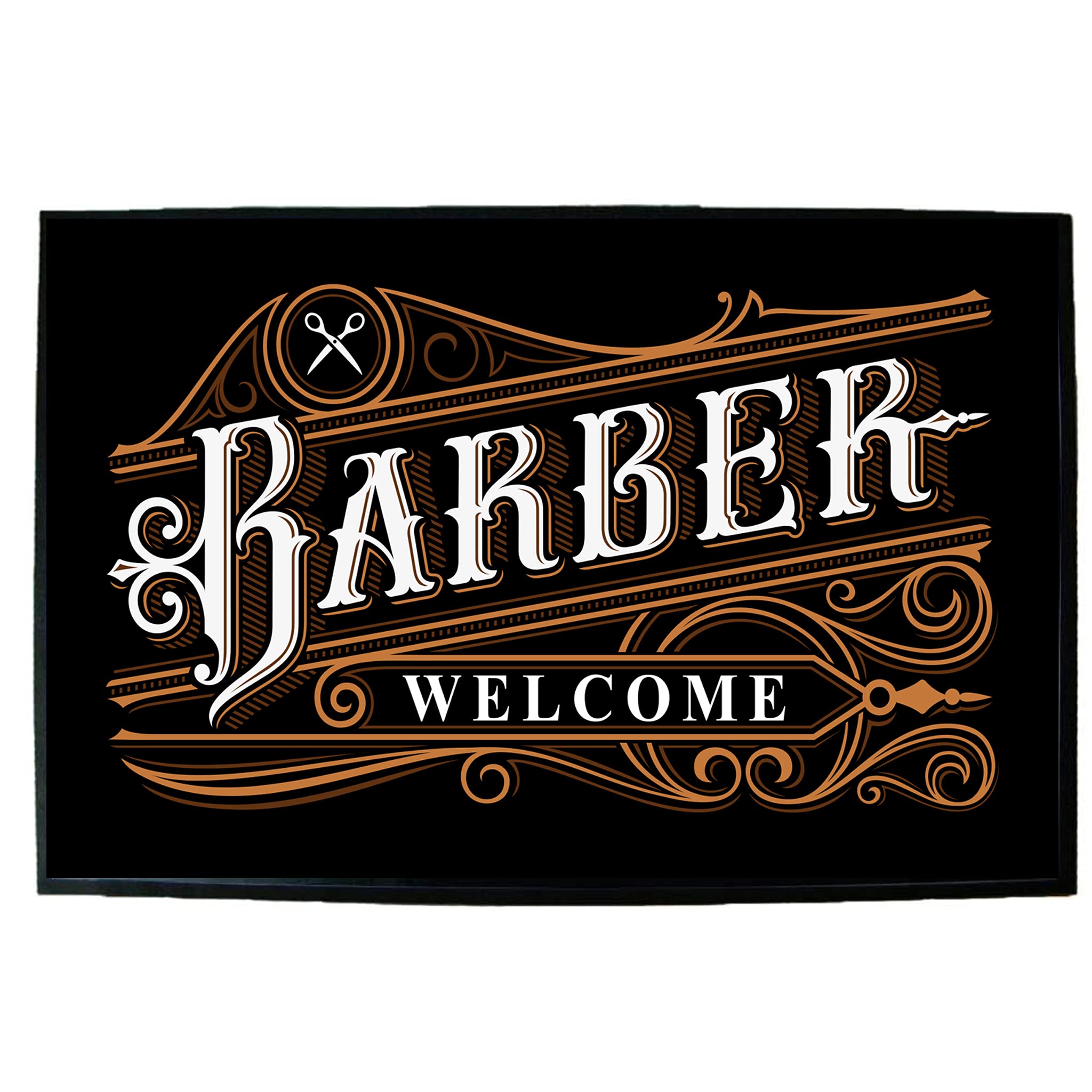 VictoryStore Barber Gifts - Welcome Barber Door Mat - 24 Inches by 36 Inches (Barbershop Welcome Doormat 19375)