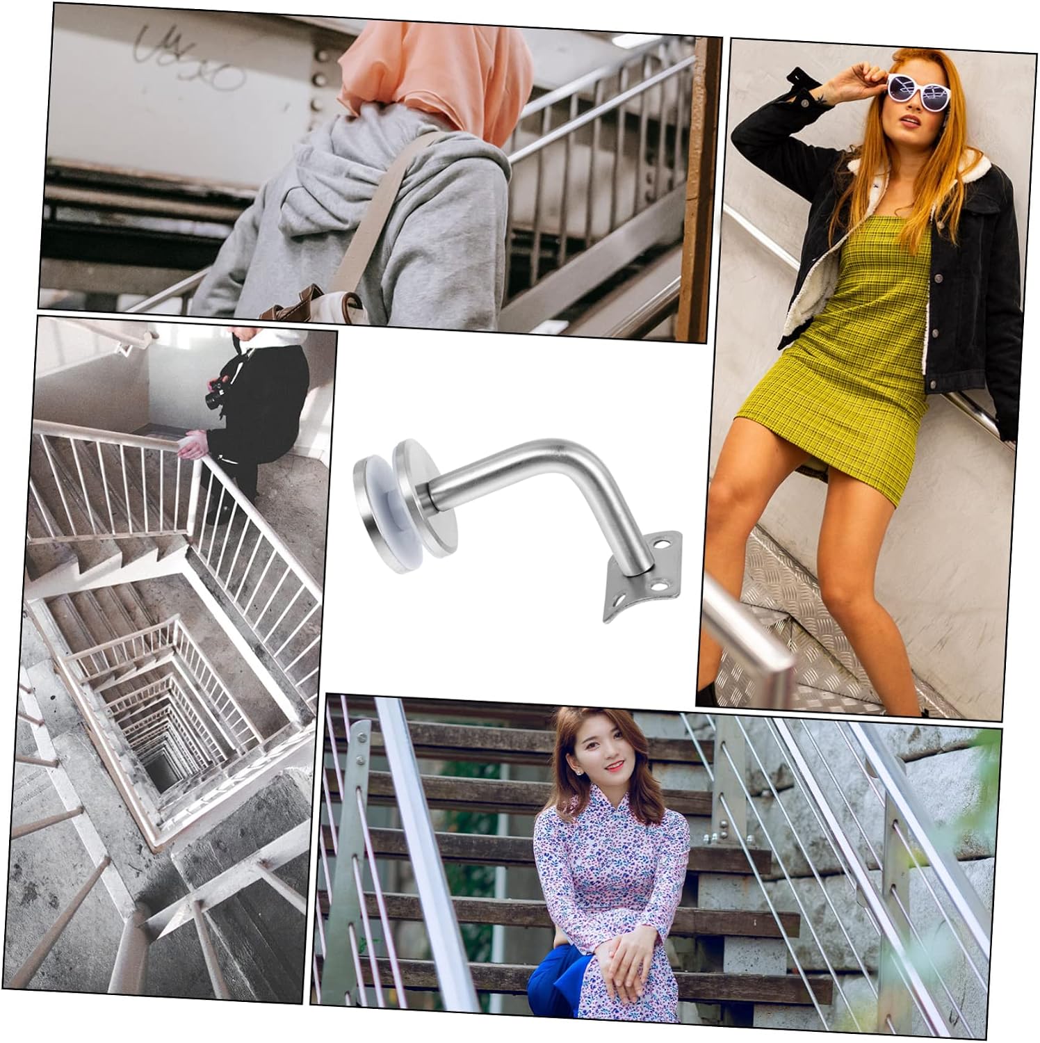 NUOBESTY Stainless Steel 304 Glass Clamp Handrail Bracket Heavy Duty Glass Fixing Clip for Stair Railing for Indoor and Outdoor Use