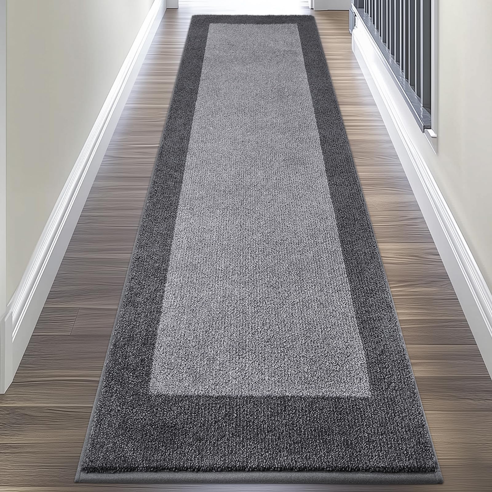 DOMUSTEX Waschbar Teppich Läufer, Eingangsteppich, Schmutzfangmatte Innen, rutschfeste Fussmatte für Küche, Schlafzimmer, Flur