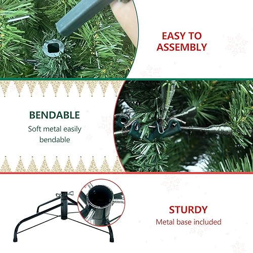 Miniatura 4 de Árbol de Navidad artificial de Maylaviu de 5 pies, con apertura automática, pino de Navidad con soporte plegable de metal para el hogar, oficina,