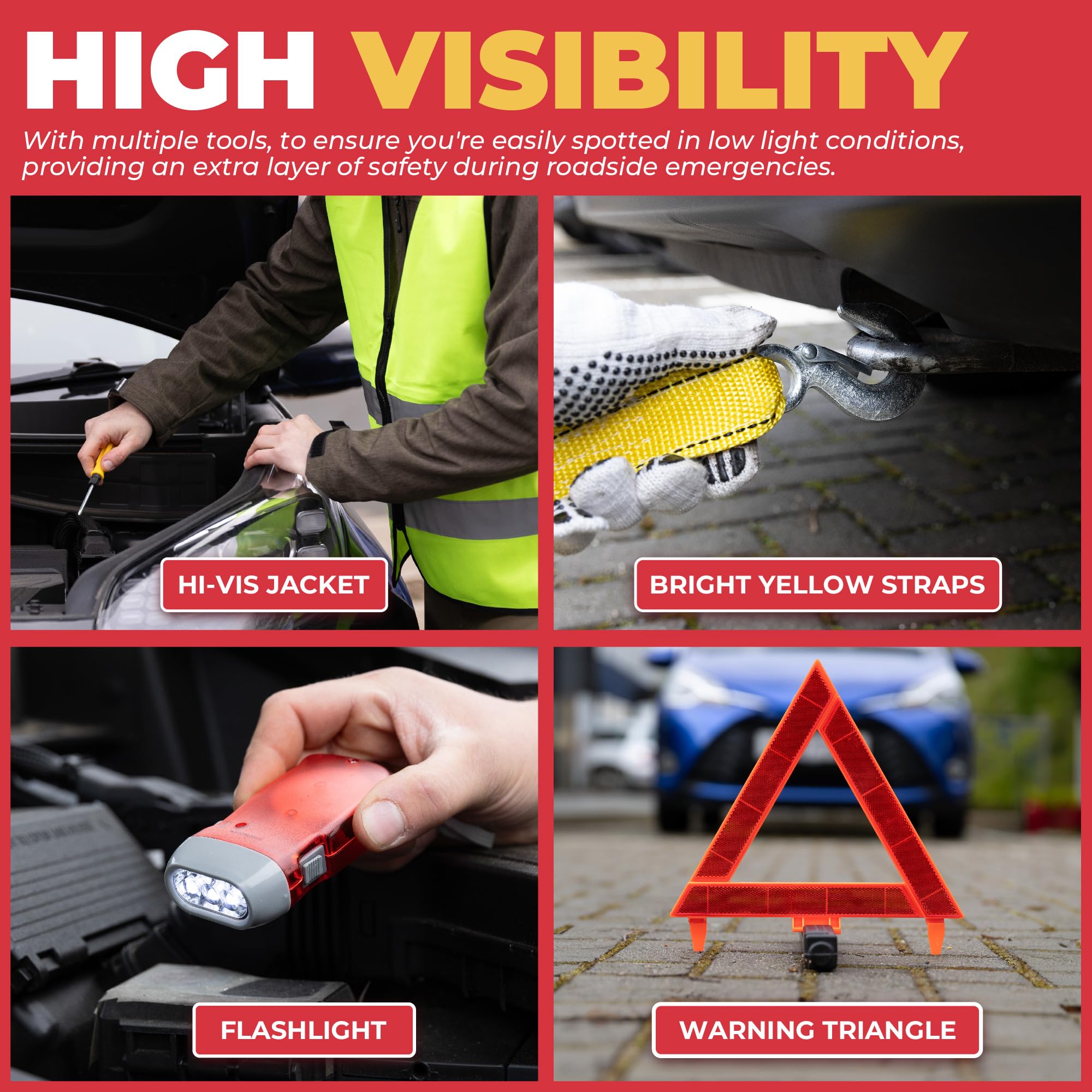 Notlok Kit Pronto Soccorso Auto 3in1 - Triangolo, Gilet E Emergenza - Foto 4