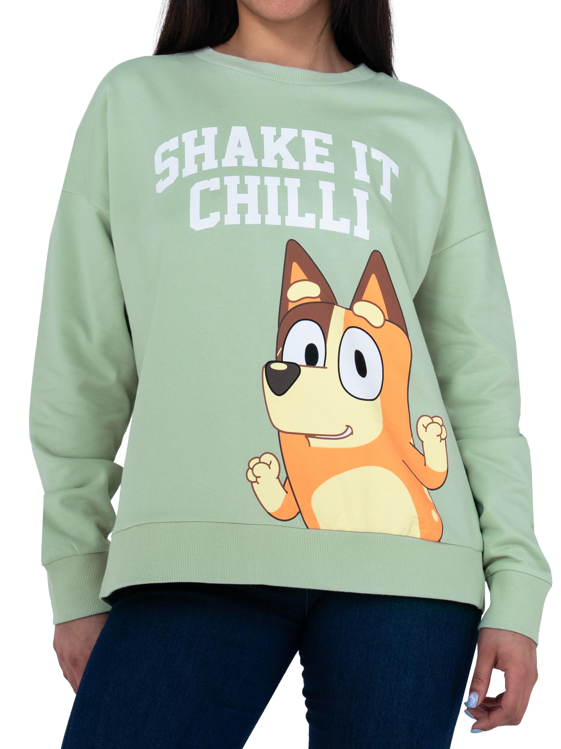 Bluey Women's Sweatshirt - Shake It Chilli - Green - Medium