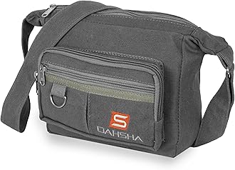 DAHSHA Stylish Cotton Sling Cross Body Travel Office Business Messenger One Side Shoulder Bag For Men Women (Grey, 21.5 x 8.8 x 24 Cm)