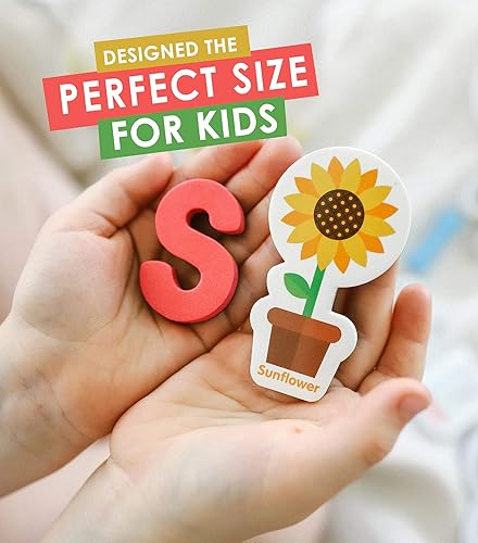 Miniatura 4 de Curious Columbus Objetos magnéticos y letras. Juego de 78 imanes de espuma que incluyen 52 imágenes y 26 imanes del alfabeto mayúsculas de la A a la