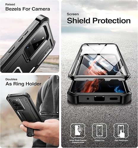 Miniatura 7 de Dexnor Funda de cuerpo completo para Samsung Galaxy S20 Ultra69 pulgadas protector de pantalla integrado y soporte protección de grado militar