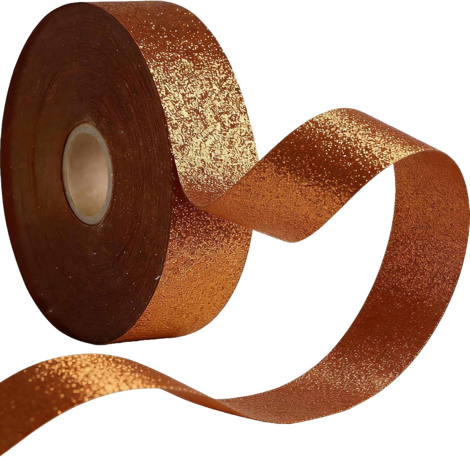 Meseey Glitter Sparkle Ribbon 7/8 Inch x 25 Yards - Homecoming Mum Ribbons for Wrapping DIY Crafts Wreath Tree Ornaments Wedding Party Home Decoration (Brown) image 3