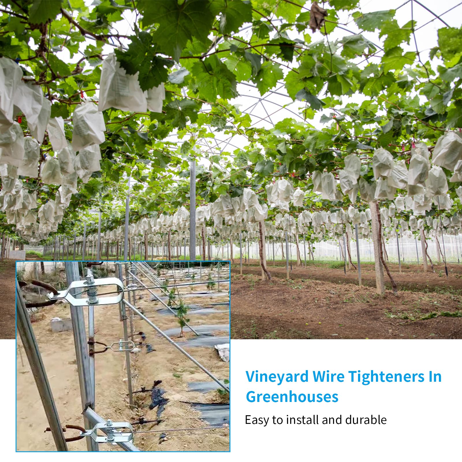 Tendeur De Clôture 12 Tendeurs Fil Clôture 90mm - Acier Galvanisé | Pour Grillage/Barbelé | Jardin/Extérieur Lot Tendeurs Fil Métal