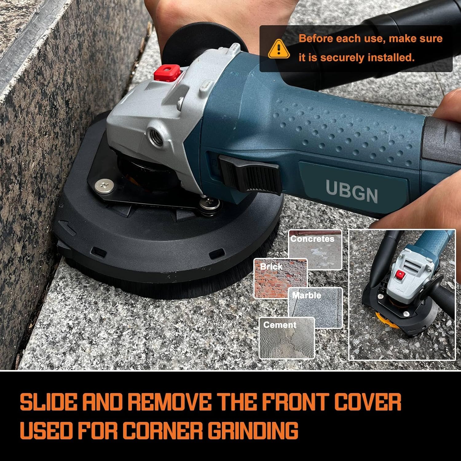 Dust Shroud for Angle Grinder 4.5 inch and 5 inch, Grinder Dust Shroud with 2 Spacers, 3 Pcs Hose Adapters 1 1/4 inch to 1 3/4 inch to 2 2/5 inch