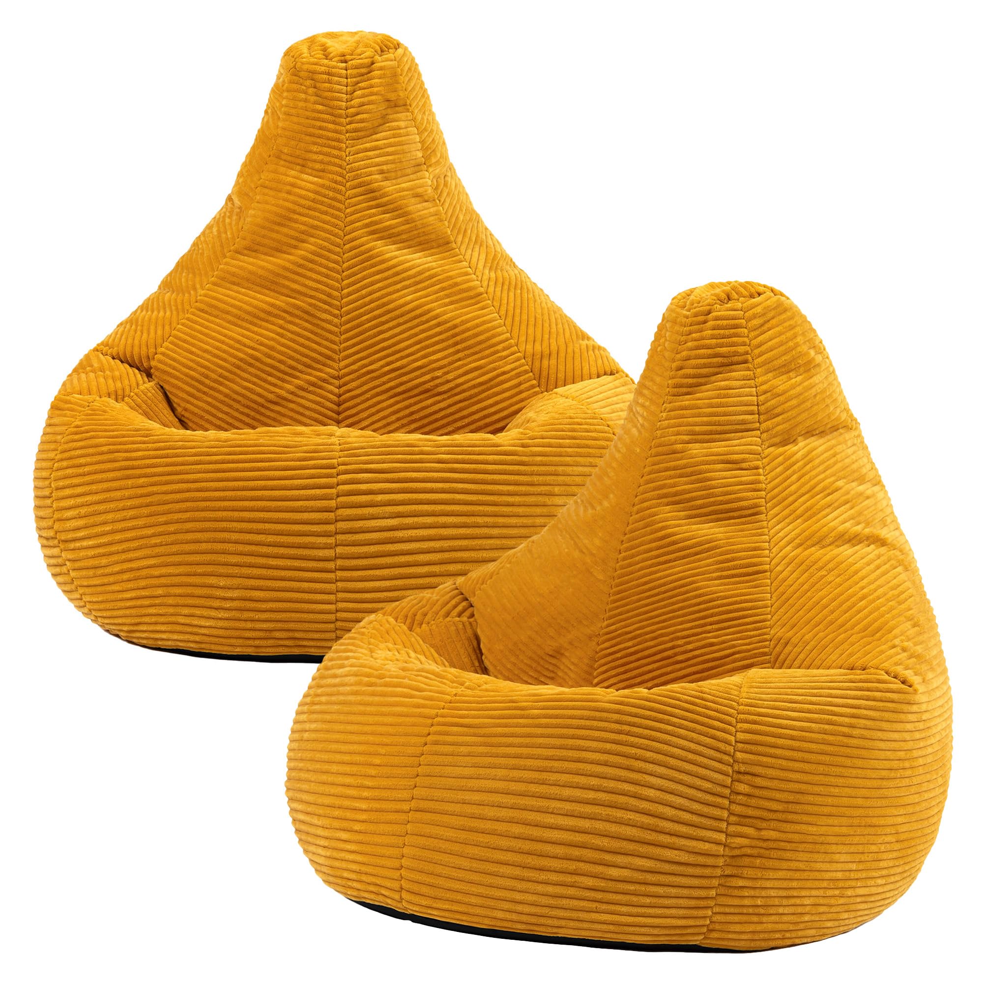 ICON Bean Bag Chair - Adult - Yellow - Corduroy