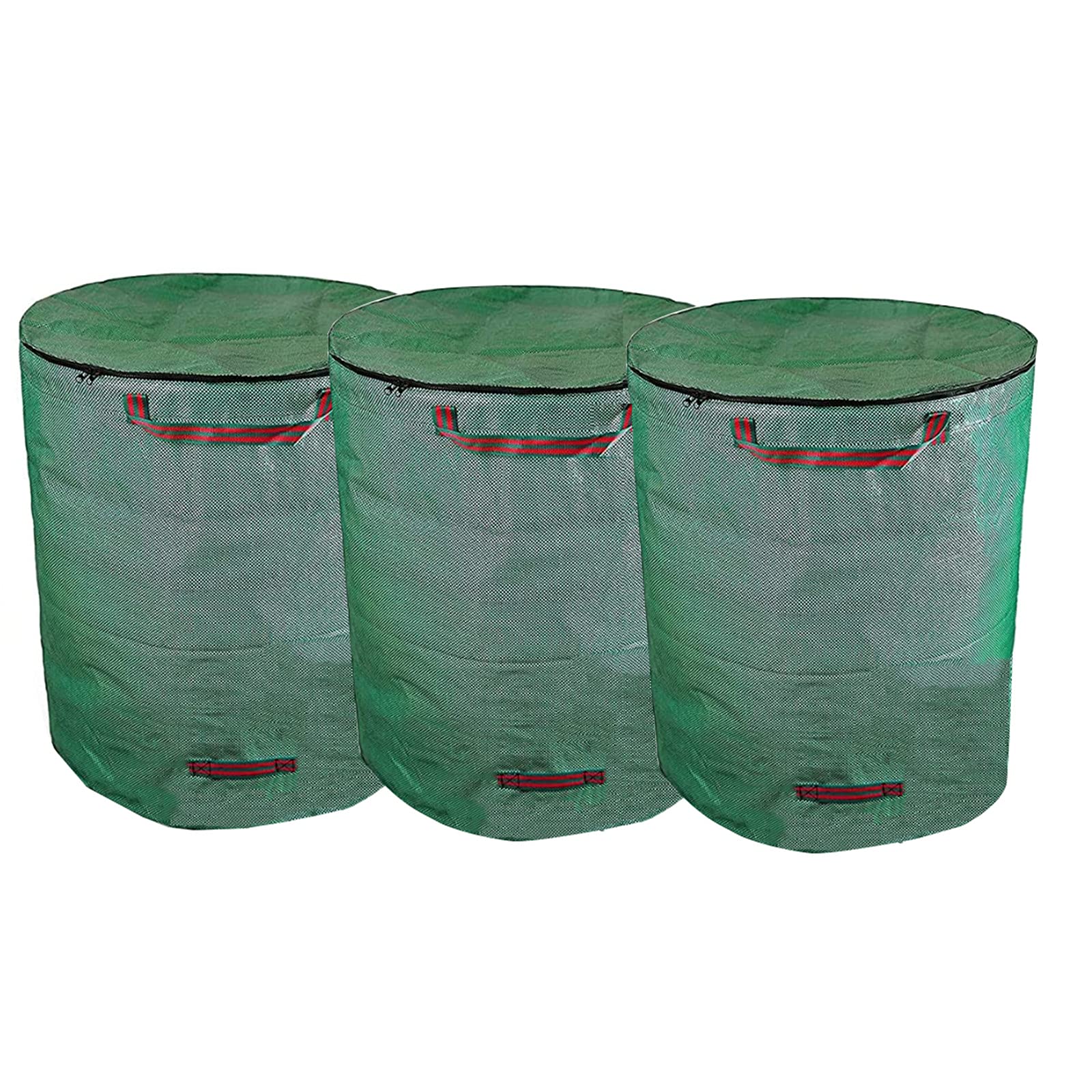 Gartensack,Gartenabfallsack Mit Reißfeste Griffen Selbststehend Faltbar Laubsack Mit Reißverschluss Deckel,Wiederverwendbare Gartenabfallsäcke Für Gras Laub Grünabfall (300L,3er)