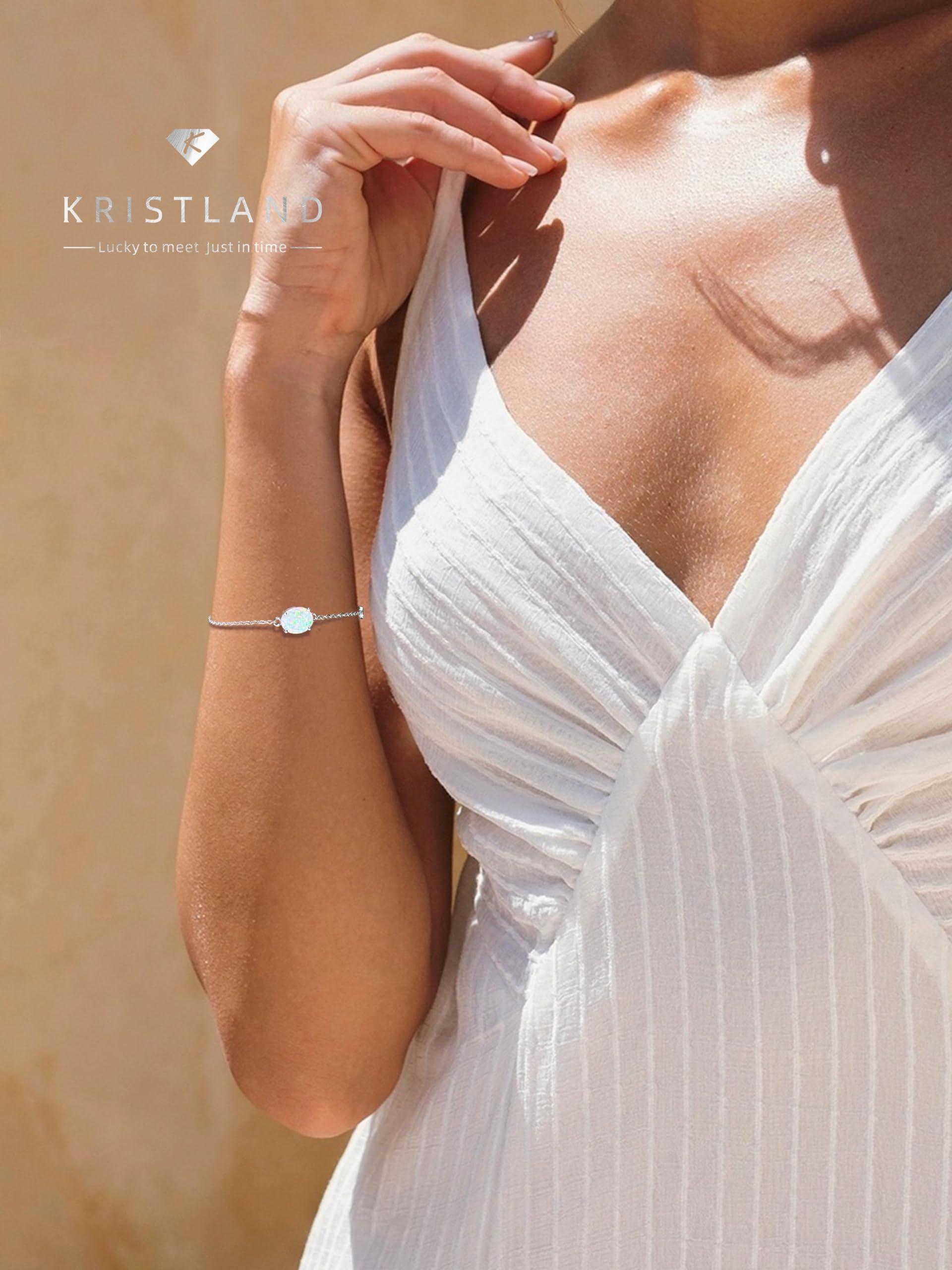 Bracciale Opale Argento 925 Elegante Donna