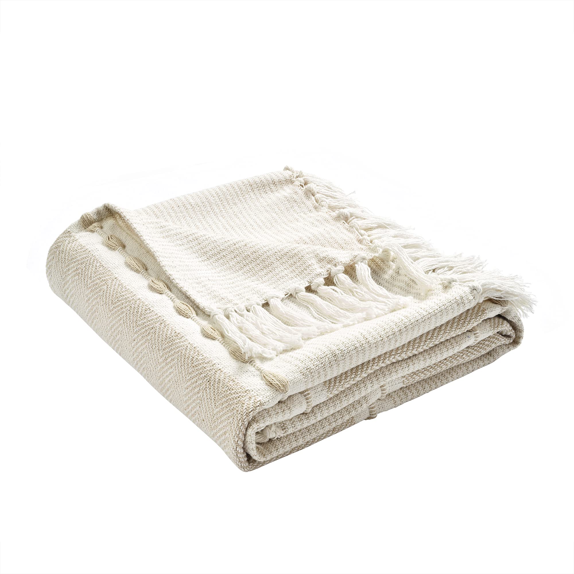 Lush Decor Manta Sherpa Con Flecos Y Borlas, 60 X 50 Pulgadas, Color