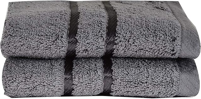 Towelogy® 600GSM Cotton Washcloths Multipack Quick Dry Flannels Face Towels Hotel Spa Bathroom Make Up Remover Cloths 30x30cm (Grey Charcoal, Pack Of 2)