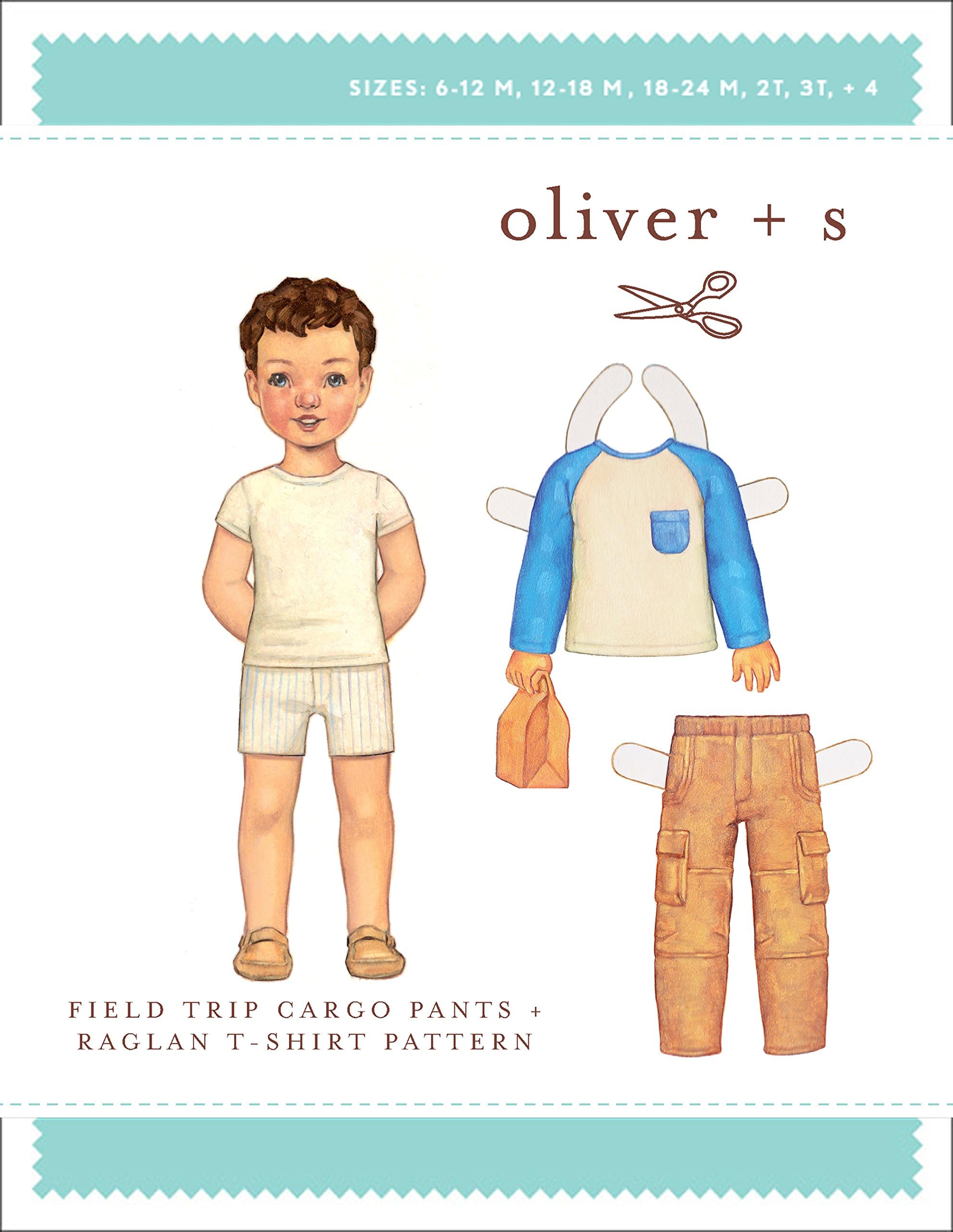 Field Trip Cargo Pants and Raglan T-Shirt Sewing Pattern (Sizes 6 m-4)