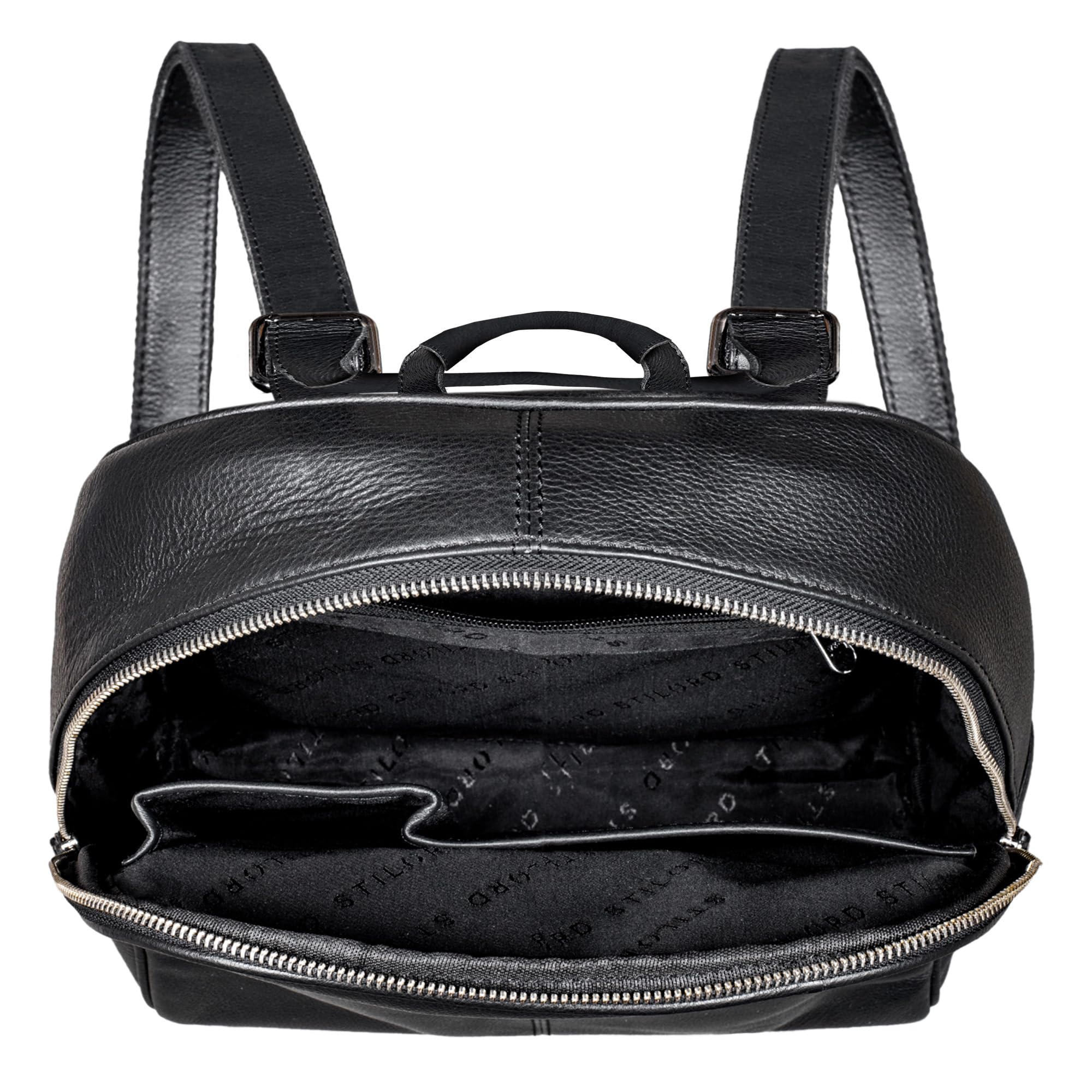 STILORD "Renée" Skórzany Plecak Roboczy Mały plecak skórzany Plecak ręczny Plecak skórzany na Laptop Torebka ręczna City Going Out Daypack Leather Kolor:czarny