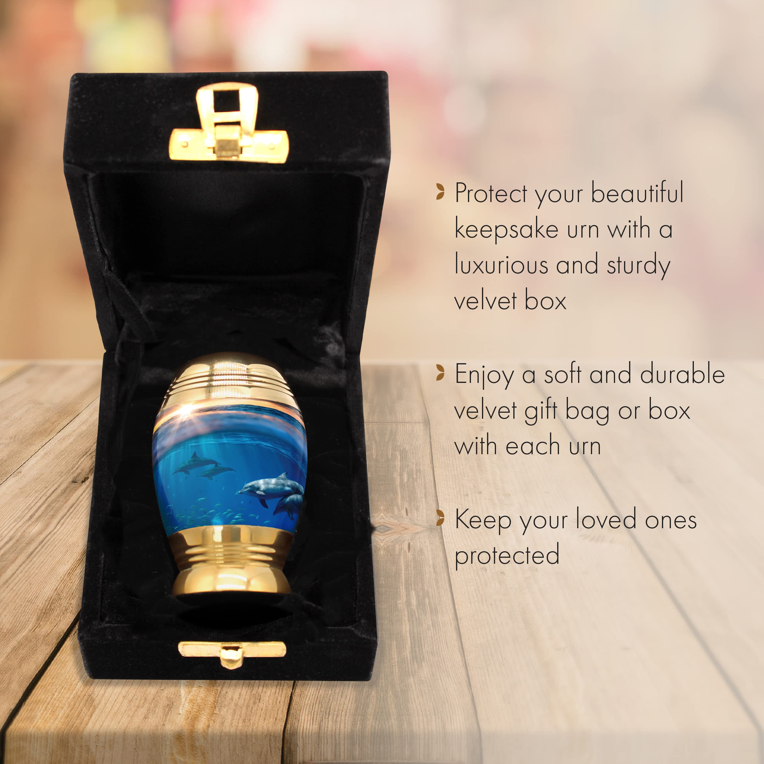 Divine Dolphins Cremation Urn for Ashes Adult Male - Beautifully Handcrafted Decorative Urns & Personalized Cremation Urn for Ashes for Women