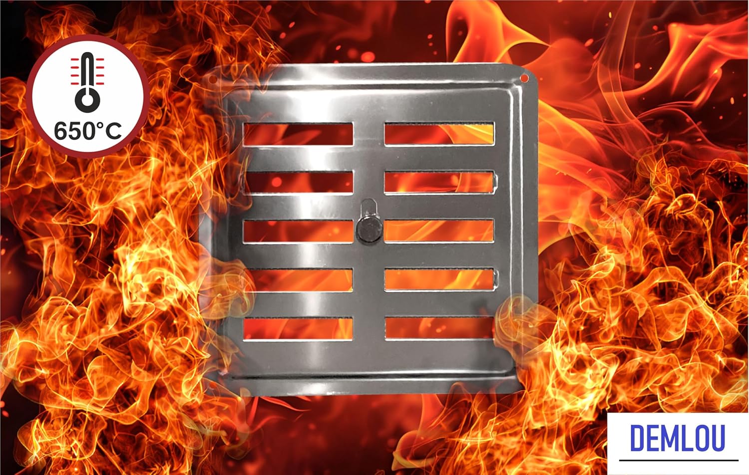 Stainless Steel Adjustable Air Vent Grille – INOX AISI 316 Non-Magnetic, Regulated HVAC Diffuser, Convection Inlet/Outlet Vent Cover for Wall or Ceiling. (9 x 6 inches)