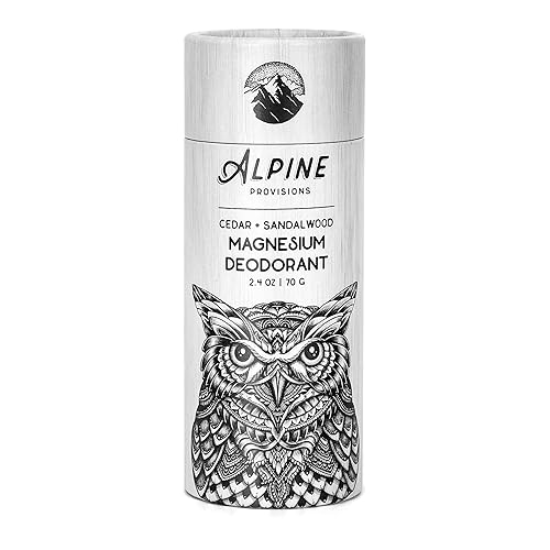 Alpine Provisions Desodorante de magnesio cedro sándalo tubo de papel sin plástico de 24 oz