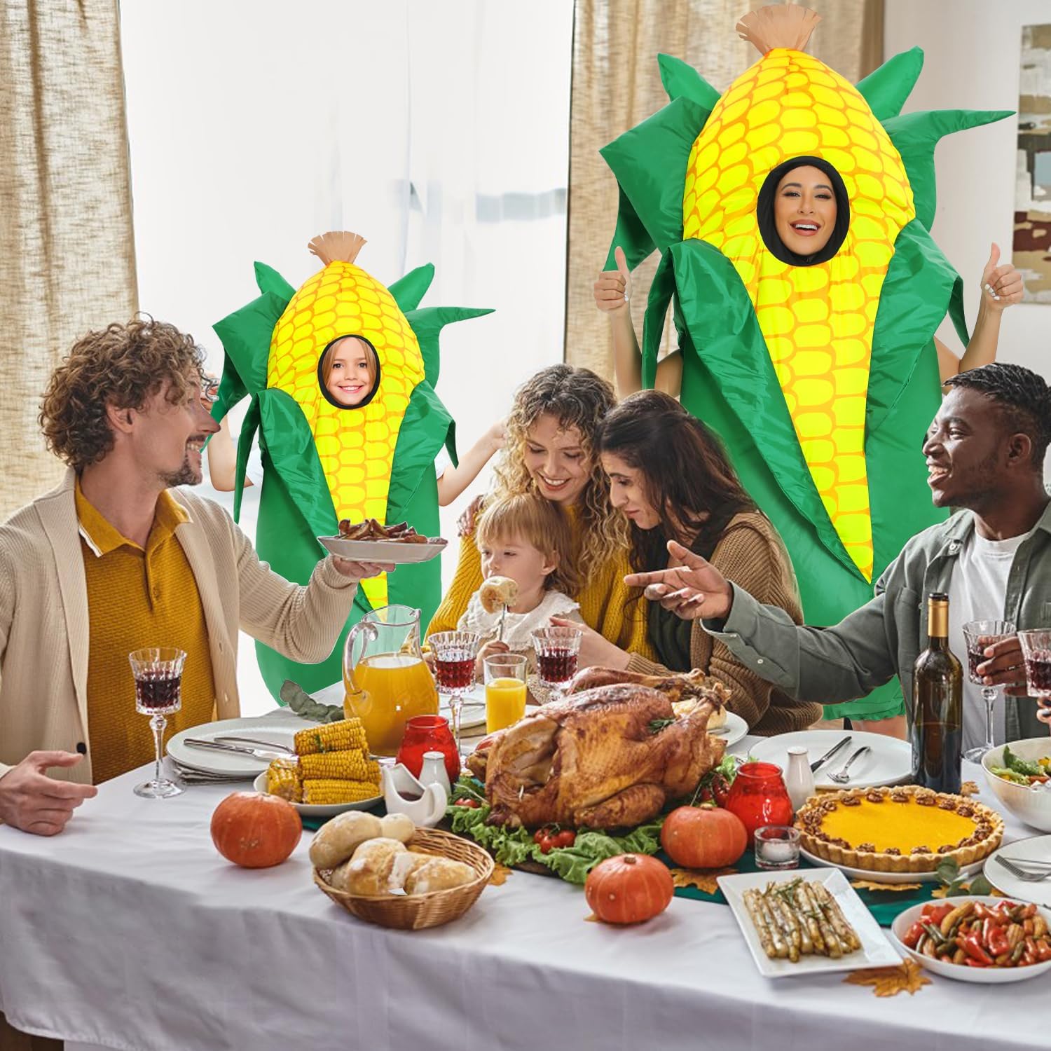 Spinosaurus Thanksgiving Inflatable Corn Costume for Kids Inflatable Food Costumes Halloween Funny Costume Blow Up Costumes for Boys Girls - Image 4