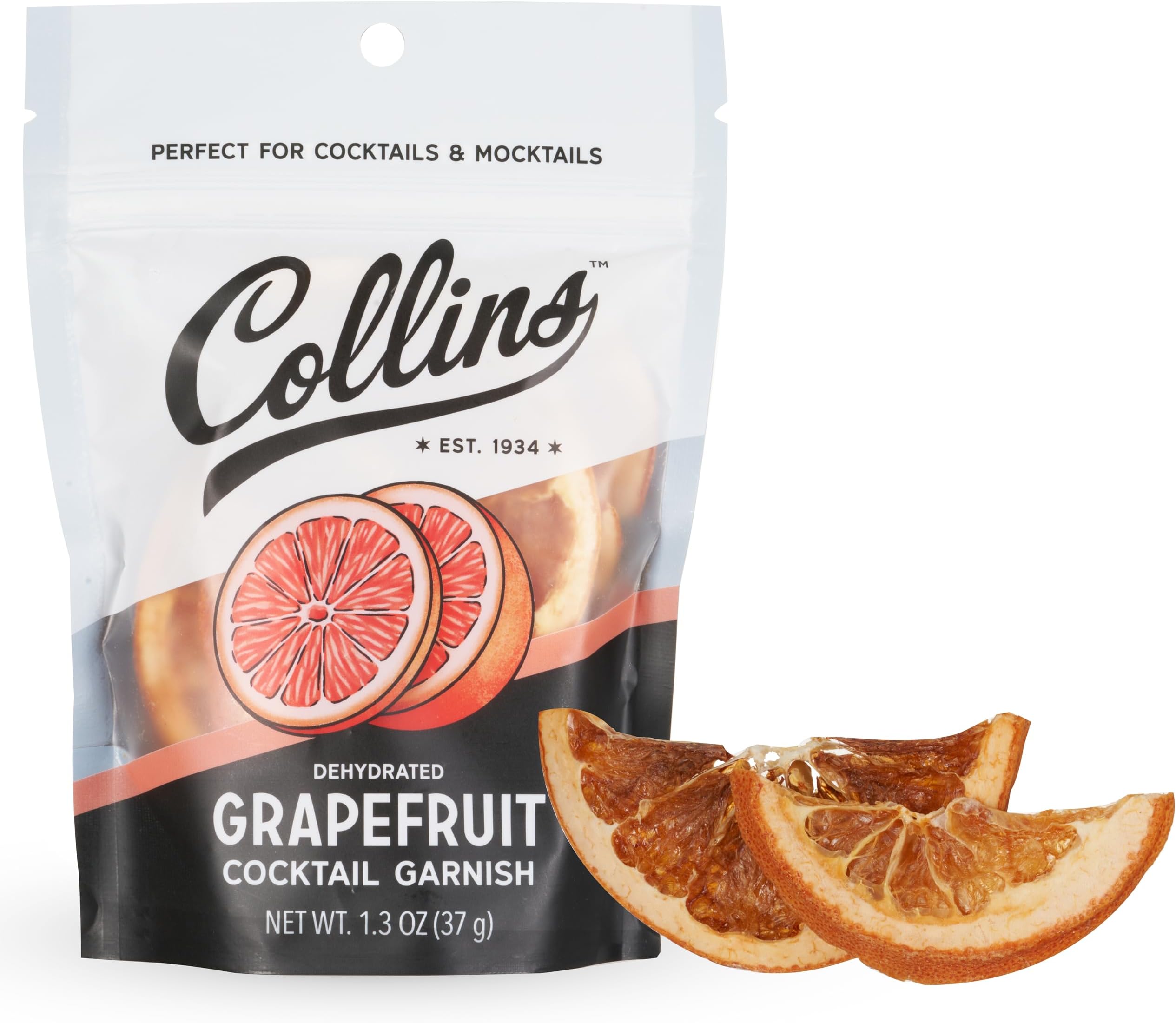 Collins Dehydrated Grapefruit Cocktail Garnish Slices, 1.3 oz โ Ideal for Palomas, Gin & Tonics, Mocktails & Culinary Creations โ Premium Drink & Food Garnish โ 1.3 oz