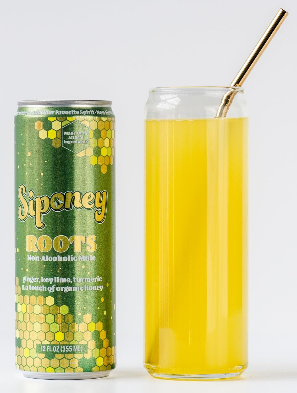 Siponey Roots Non-Alcoholic Mule Cocktail – Ginger, Turmeric & Lime Mocktail with Honey & Real Juice, Zero Alcohol, Gluten-Free, Ready-to-Drink Mixer (6 Pack)