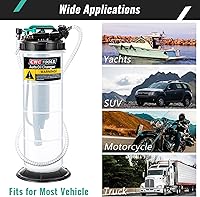 Vista 6 de Estune Extractor de líquido neumático manual de 2 galones/7.5 L, bomba extractora de aceite automotriz, cambiador de vacío de aceite con 5 mangueras