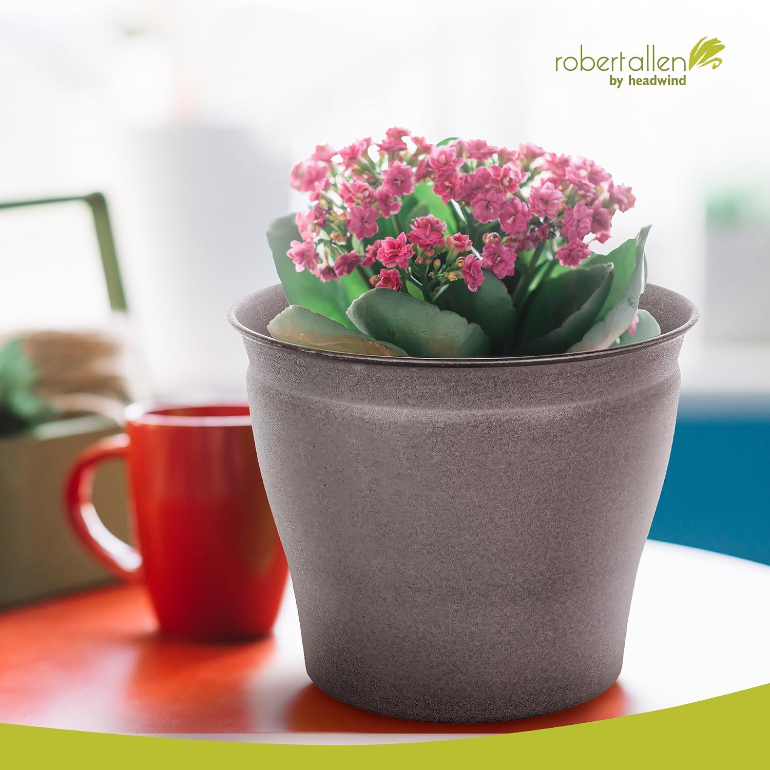 Headwind Natural Ironstone Timberline Collection - 12" Cappuccino Decorative Planter for Outdoor Pots for Plants – Modern Indoor Plant Pots, Large & Small Planters for Indoor Plants by Robert Allen