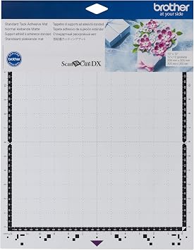 Brother ScanNCut DX Mat CADXMATSTD12, 12" x 12" Standard Tack Adhesive for Cardstock, Vinyl, Foam and More, Replacement Accessory