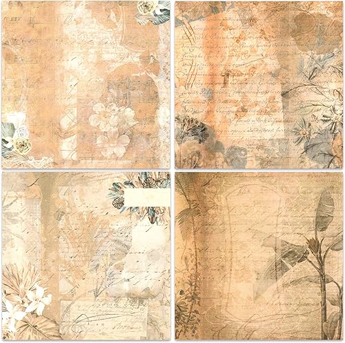 Miniatura 4 de BLEDS Papel para álbum de recortes, 24 hojas de papel para hacer tarjetas artesanales, bloc de 6x6 pulgadas, impresión de un solo lado, suministros