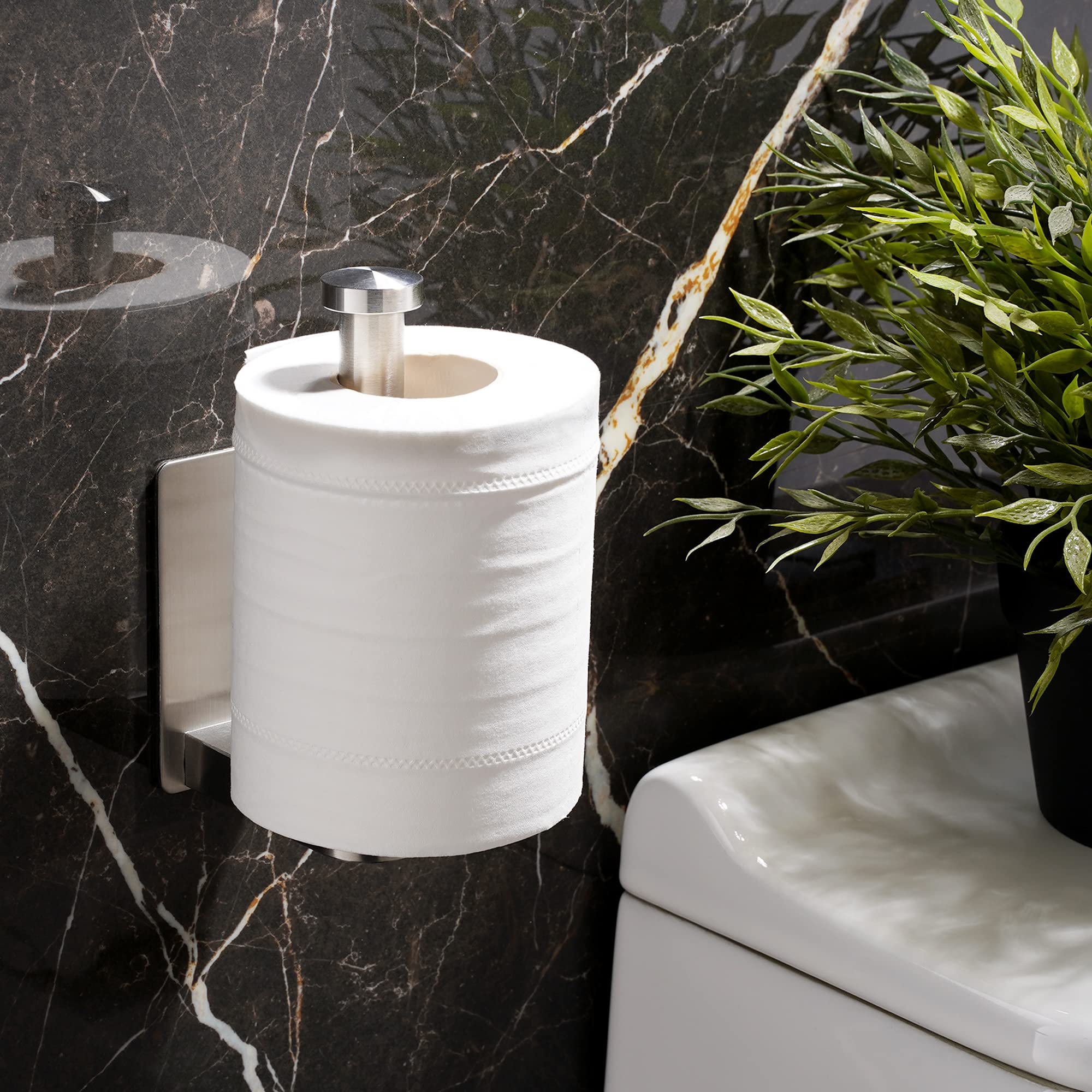 KIKETECH Toilettenpapierhalter Selbstklebend – Rostfrei, Kein Bohren, Für Megarollen