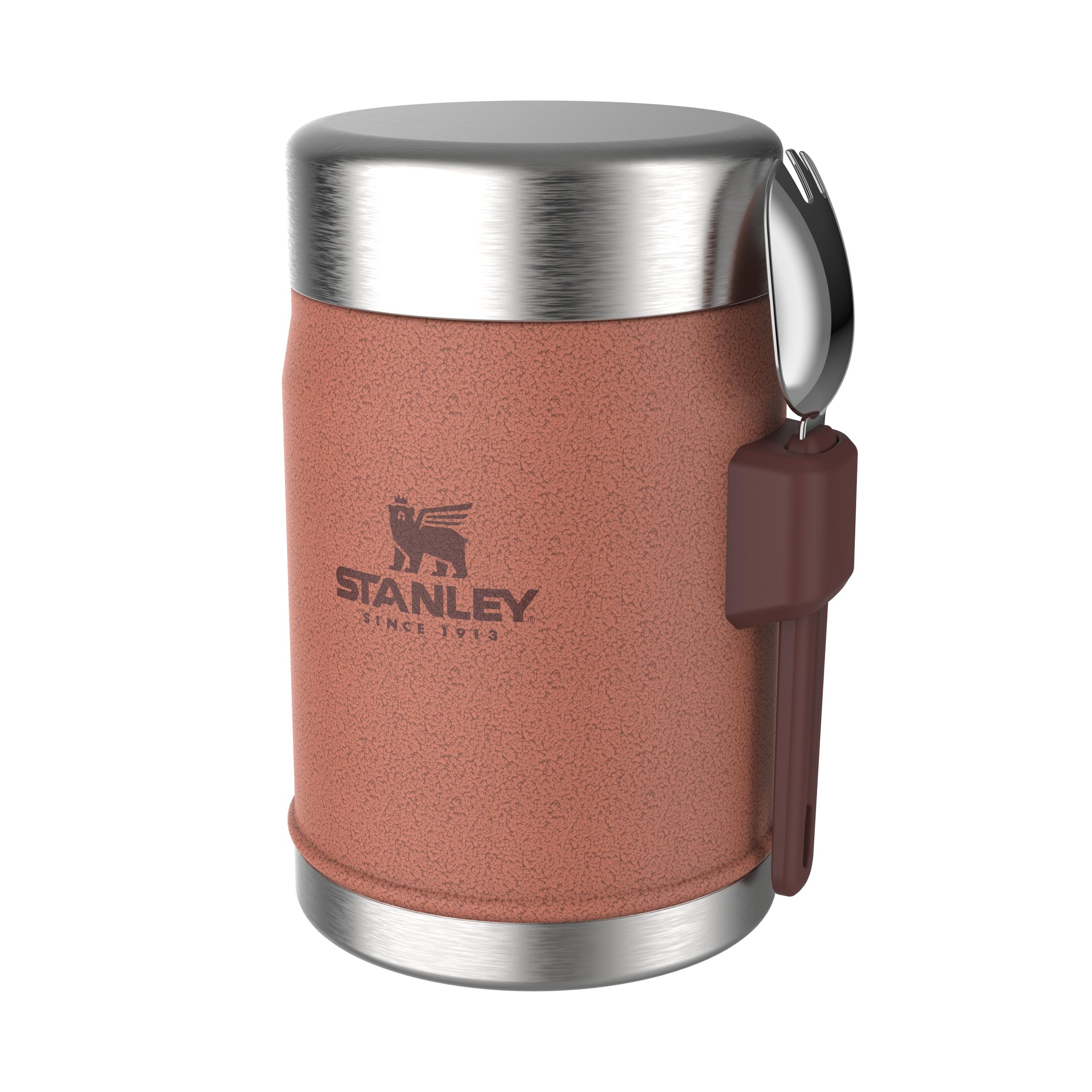 STANLEY 1913 Classic Legendary Food Jar mit Spork 400 ml - Hammertone Clay | Hält 7 Std. heiß oder kalt - Auslaufsicher - BPA-frei - Breite Öffnung