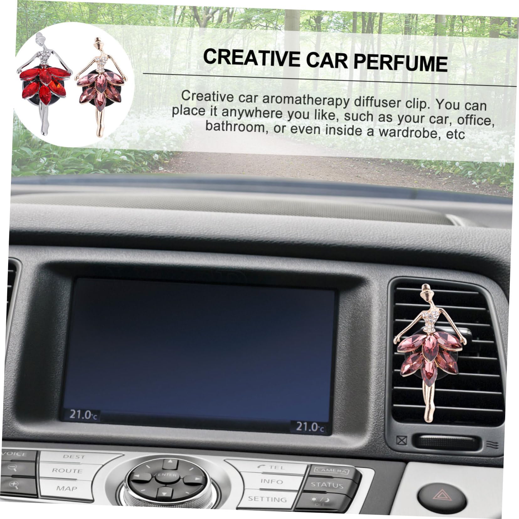 SOLUSTRE 3 Set Di Clip Per Profumo Per Auto in Metallo A Forma Di Ragazze Diffusore Per Auto Diffusore Di Odori Clip 2 Pezzi * 3