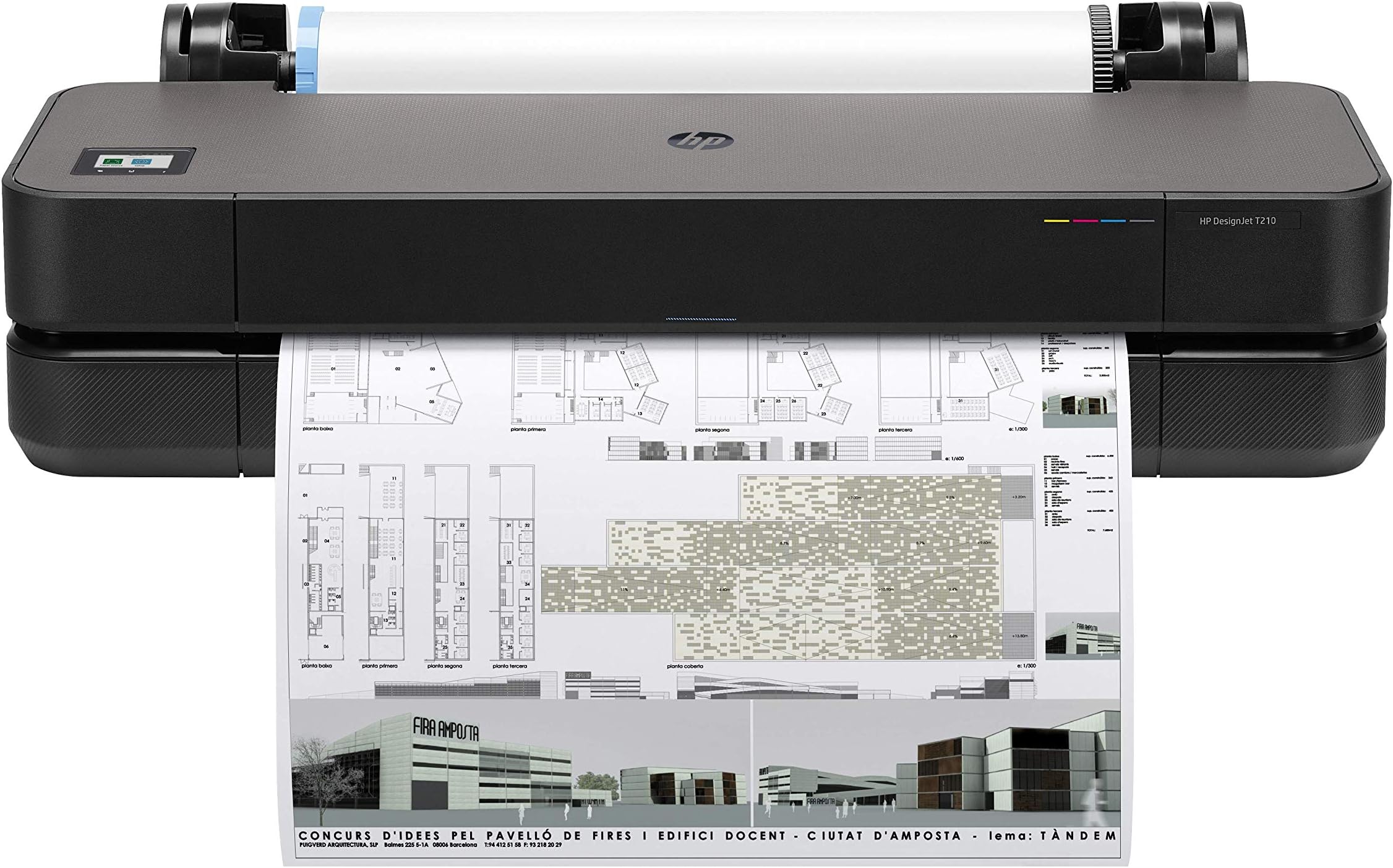 HP DesignJet T210 Large Format 24-inch Plotter Printer, with Modern Office Design (8AG32A)