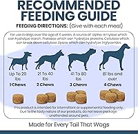 Vista 5 de Probióticos para perros con enzimas digestivas - 120 masticables suaves - Apoya el tracto digestivo saludable, ayuda a la absorción de nutrientes