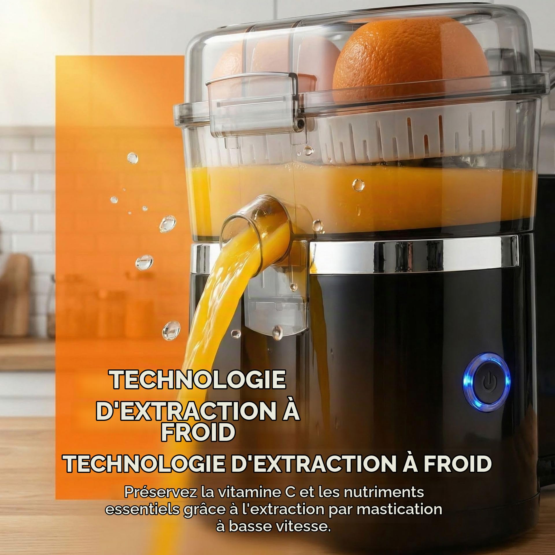 Presse-Agrumes Automatique À Double Tête, Presse Agrume Electrique, Extracteur De Fruits Multifonctionel Et Coupeur, 200w Machine A Jus Pour Orange Citron Pamplemousse (B)