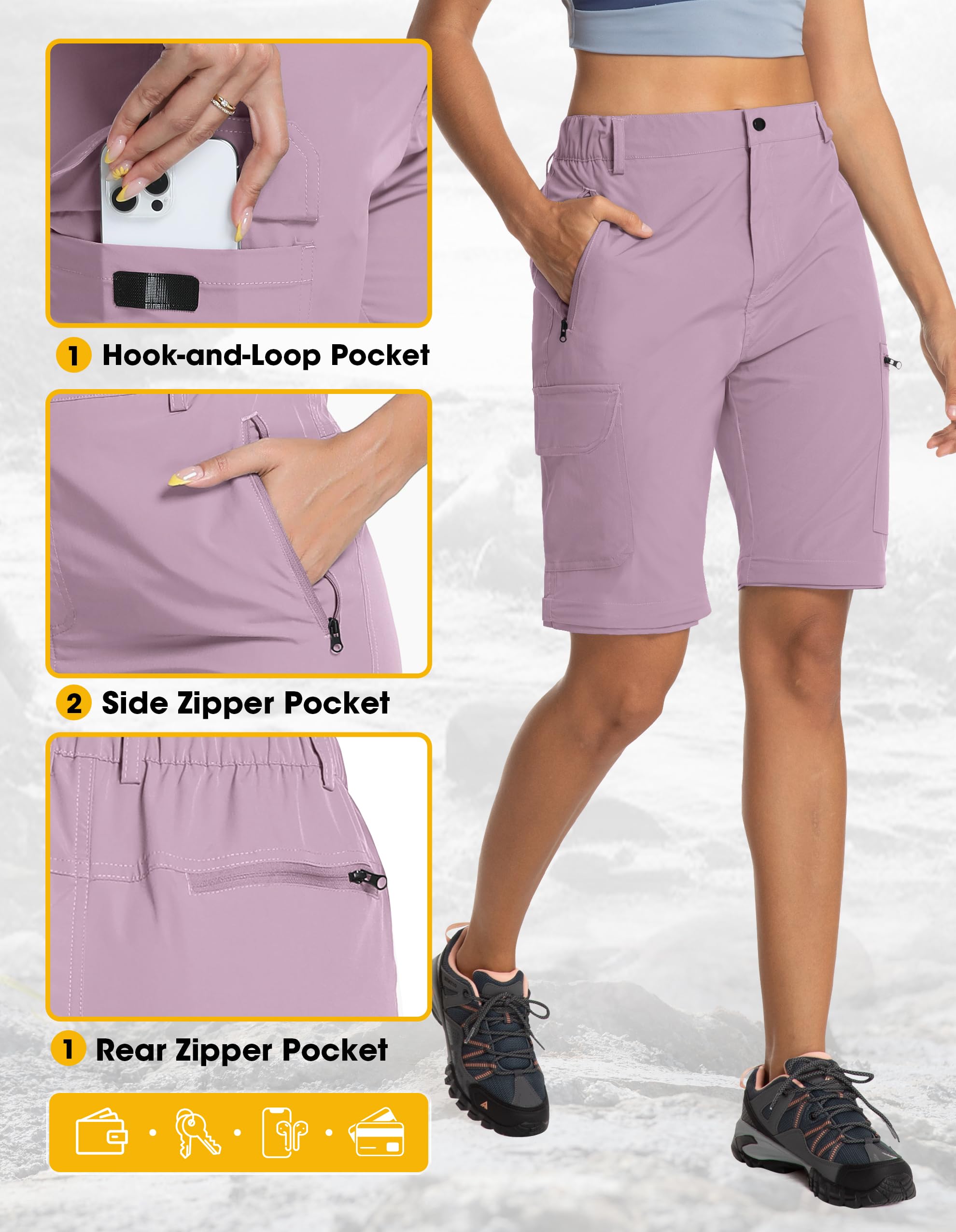 Women's Hiking Pants Convertible Zip Off Water Resistant - image 6
