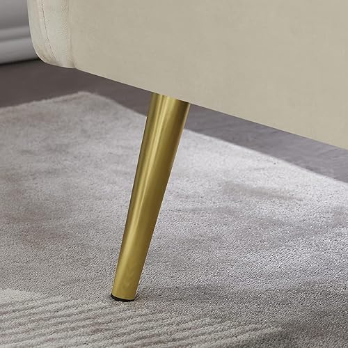 Miniatura 8 de Anwick Sofá cama futón convertible de terciopelo de espuma viscoelástica, sofá cama de 77.5 pulgadas, moderno sofá biplaza con respaldo y