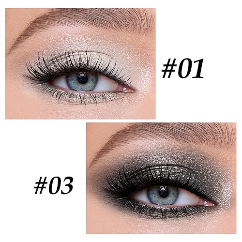 Miniatura 2 de Boobeen Sombra de ojos en barra impermeable con lápiz de sombra de ojos en crema brillante, kit de maquillaje de ojos con purpurina fácil de usar