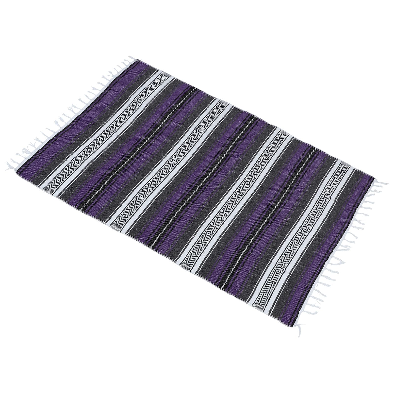 Manta para yoga y sofá mexicana que no pierde suavidad manta violeta tejida de 130x180cm