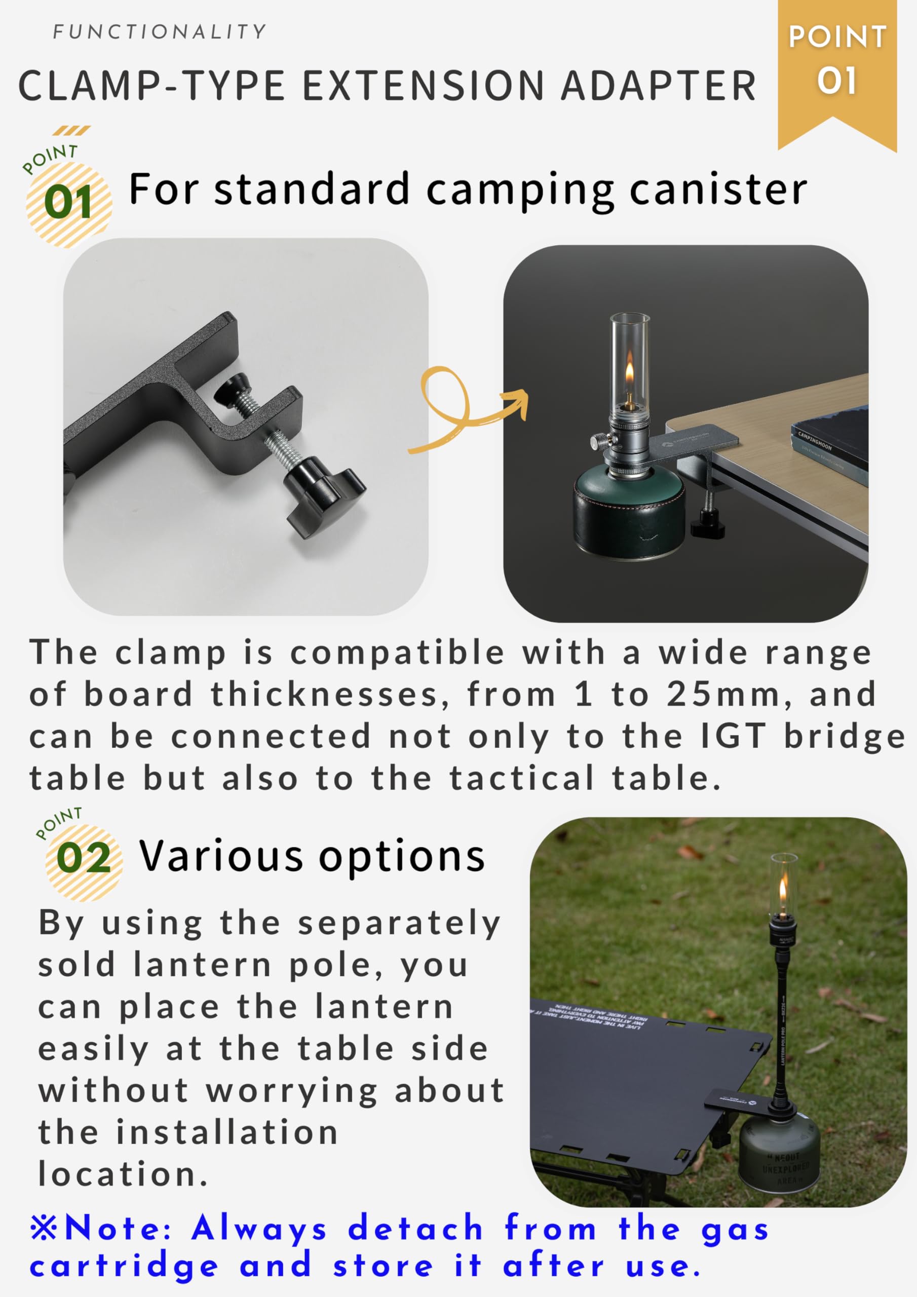 Amazon.com : CAMPINGMOON Table Clamp Screw-in Type for