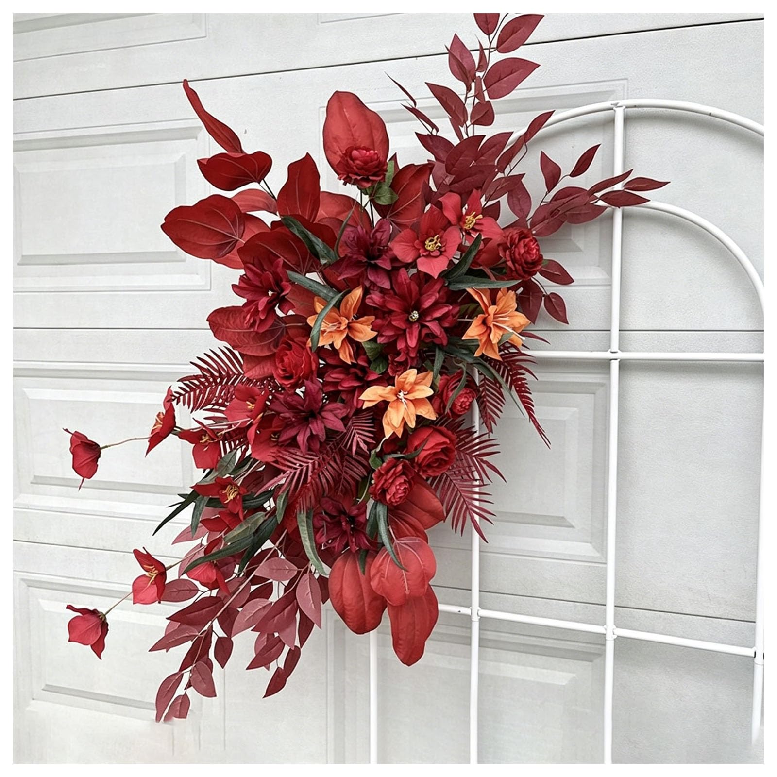 Wedding Aisle Flowers, Hanging Floral Decor, Floor Runner Flowers, Multiple Styles Artificial Flowers, For Wedding Reception, Ceremony Backdrop, Hotel Decoration, Window Disp(Size:90*45cm,Color:C)