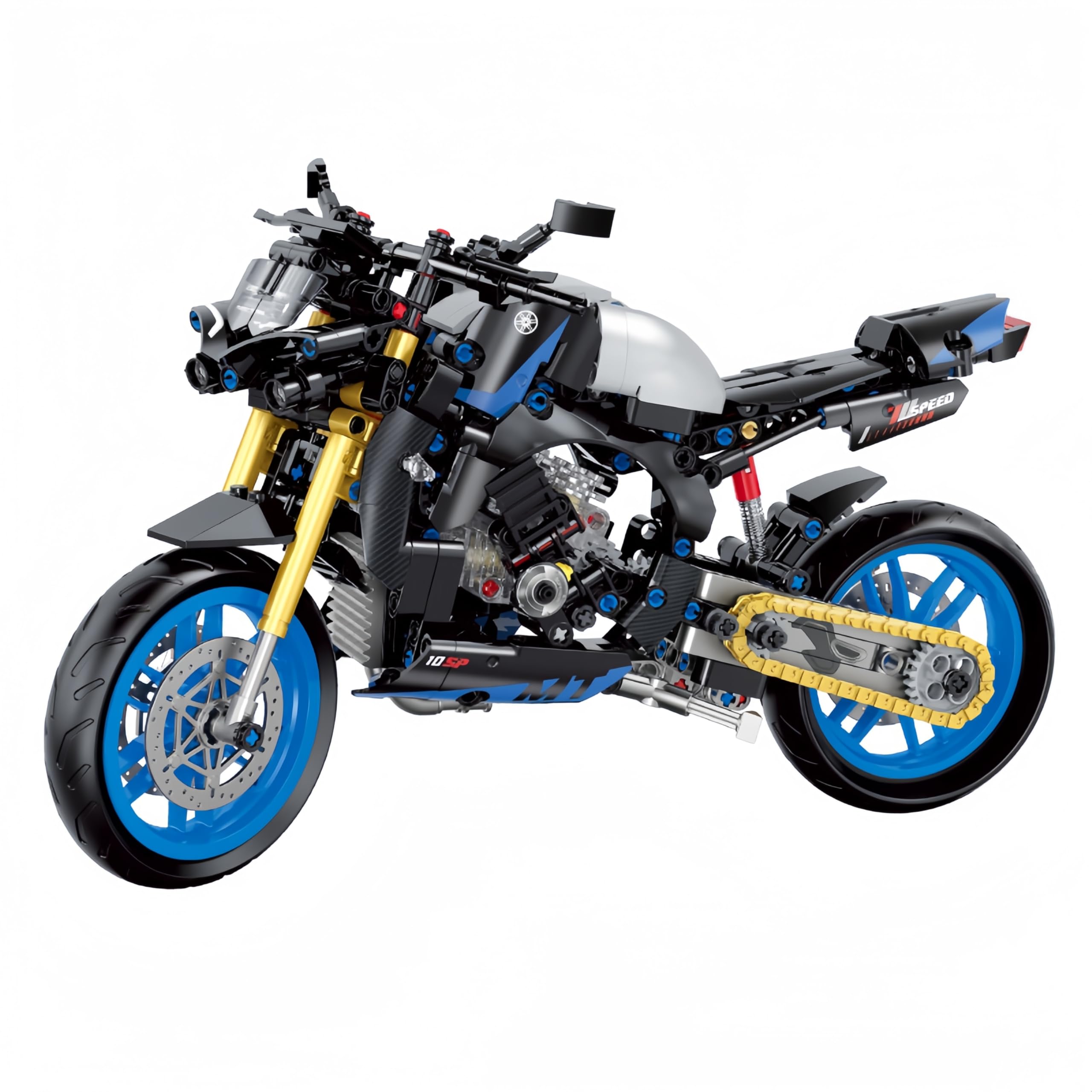 JVAVNE Technik Racing Motorcycle Building Blocks Set, 1:8 Simulation Motorbike