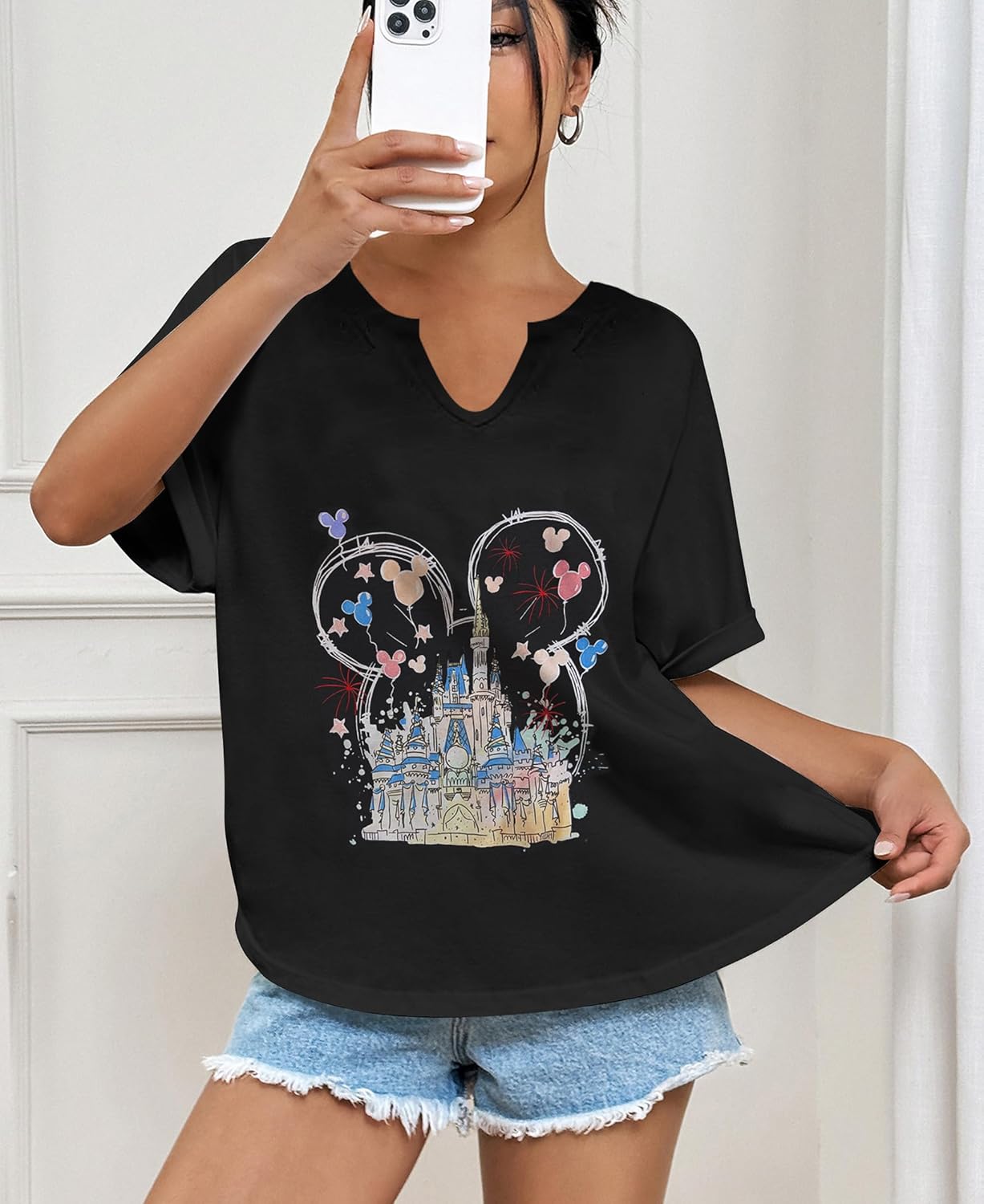 Magical Shirt for Women Magic Kingdom Tshirt Family Holiday Vacation Castle Graphic Tee Tops - Image 2