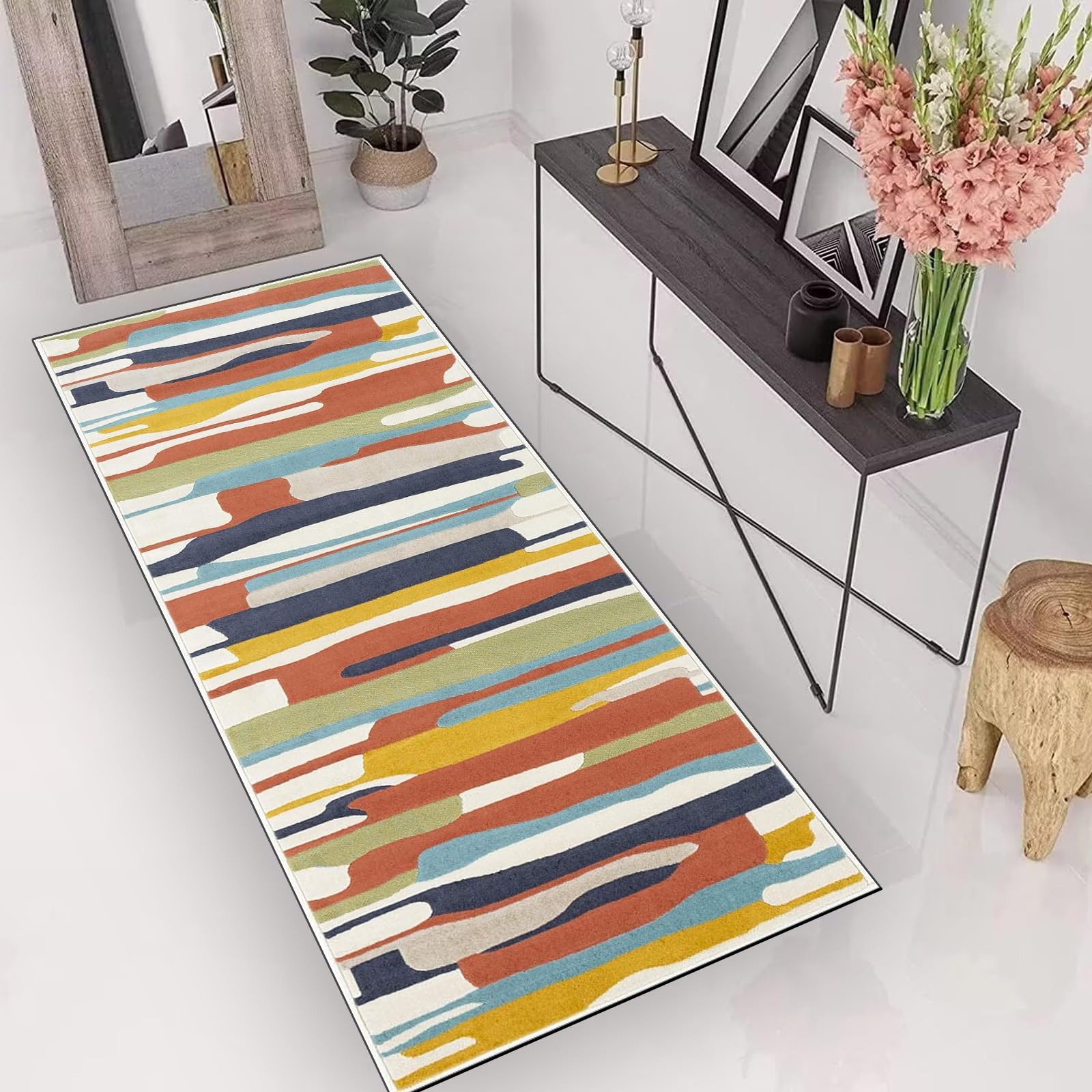 Tapis cuisine devant evier 45x440 cm tapis salon couloir tapis de sol antidérapant lavable