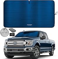 Vista 71 de Autoamerics Parasol de Parabrisas de Una Pieza - Parasol Cromado Líquido Plegable para Ventana Delantera de Auto para Carros SUV Camión - Protector