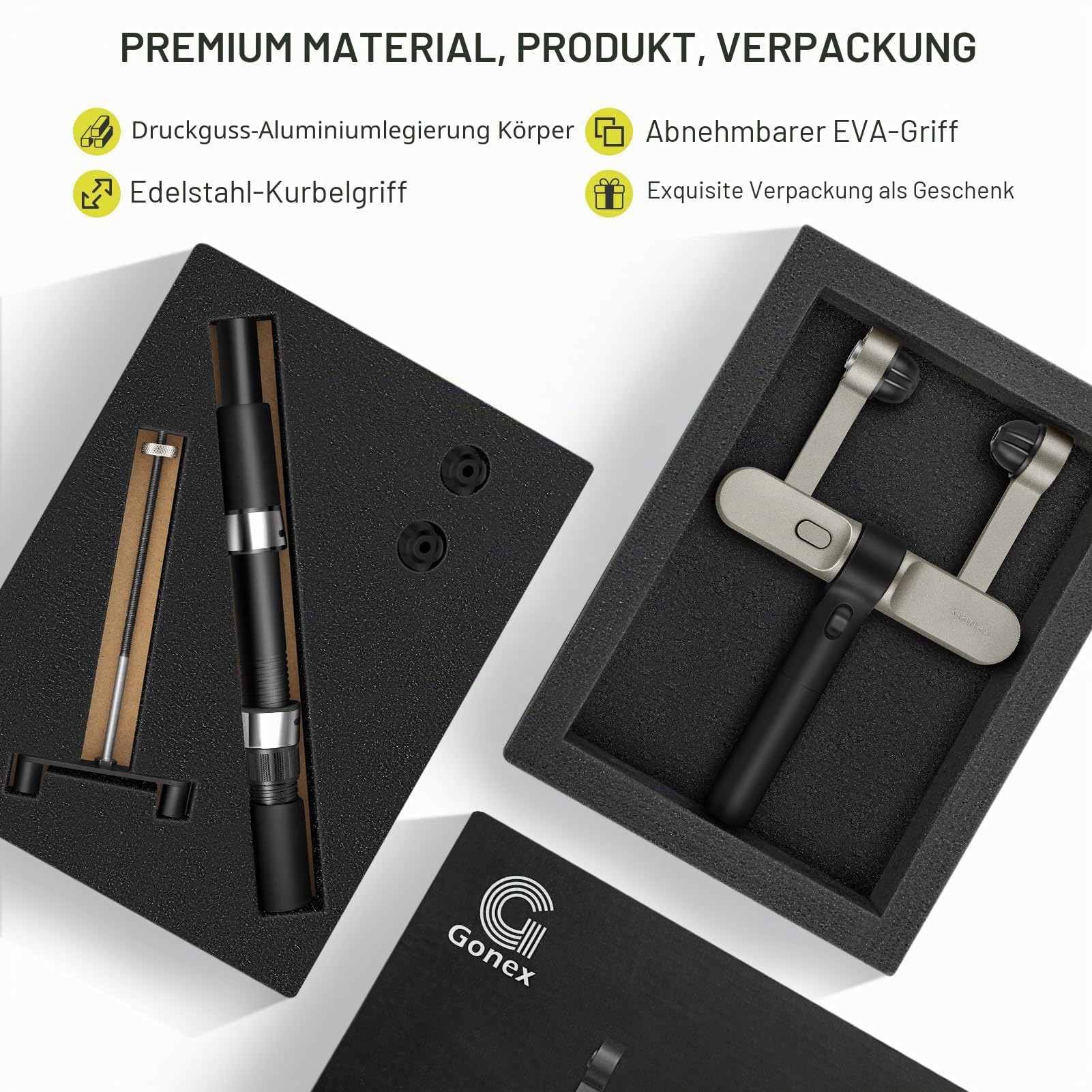 Gonex Angelschnur Aufspulgerät Tragbar Schnurspulgerät mit Patentierter No-Twist Technologie Verstellbarer Schnurwickler aus Aluminium für Spinning Baitcasting Fliegenrollen Rostfrei