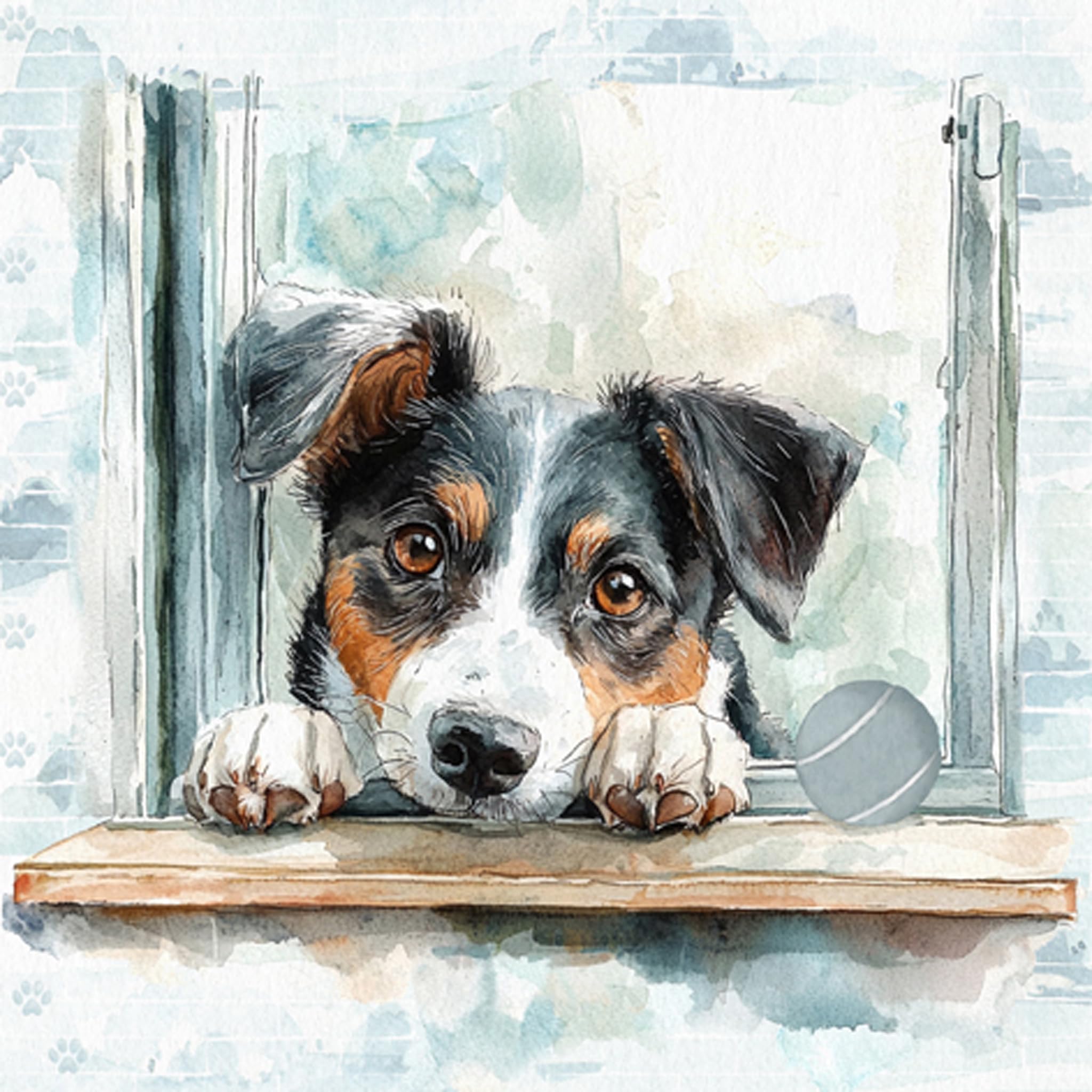Anniversary House Tiflair Buddy The Dog Lunch Napkins 3 Ply Pack of 20 Napkins Cute Dog Design, Animal Theme, Table Decoration Also for Decoupage 33 x 33 cm