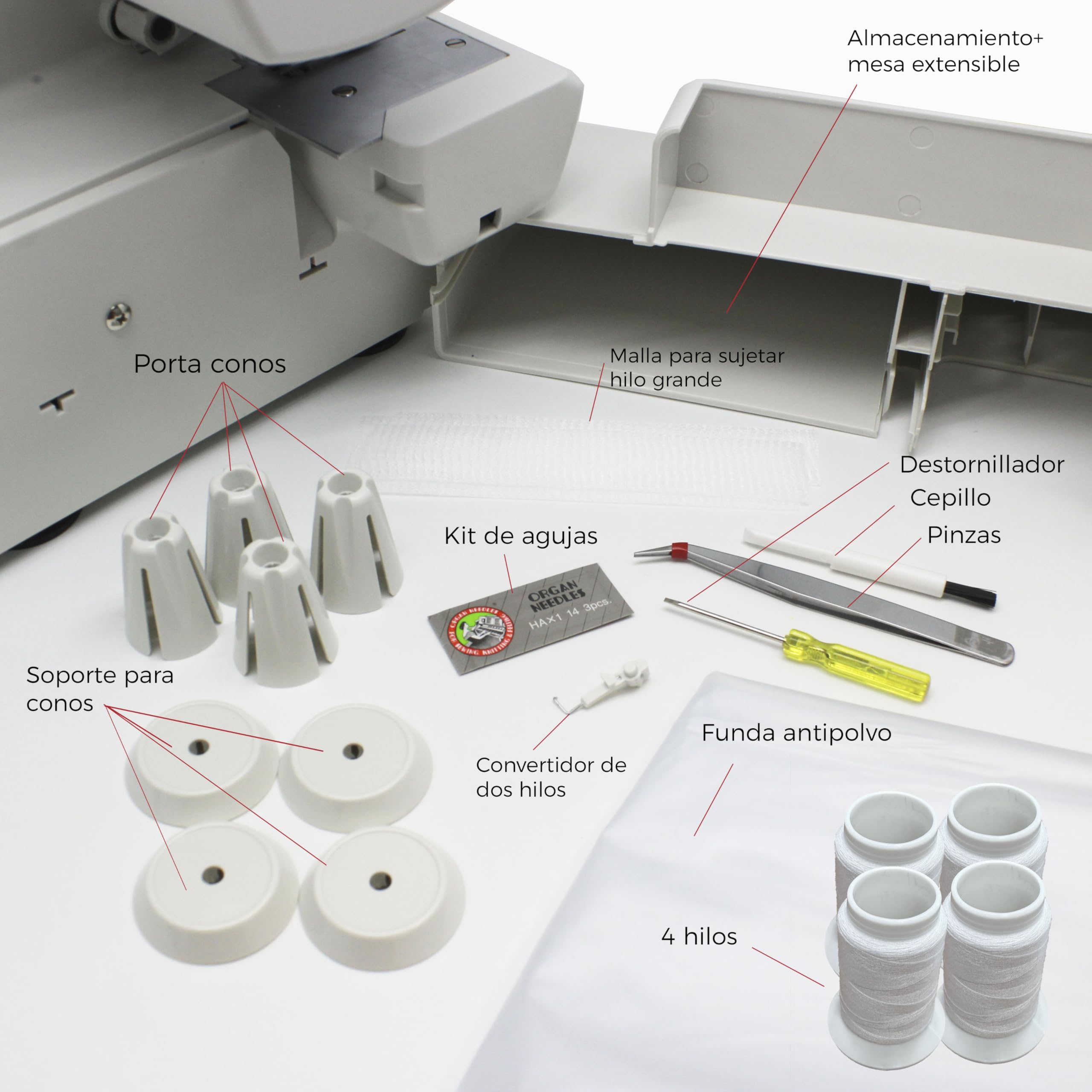 ALFA Remalladora-Overlock doméstica 8712 2/3/4hilos con Motor Servo sin escobillas/Energéticamente eficiente (ahorro de hasta un 70%)1300 ppm/Área de trabajo ampliada