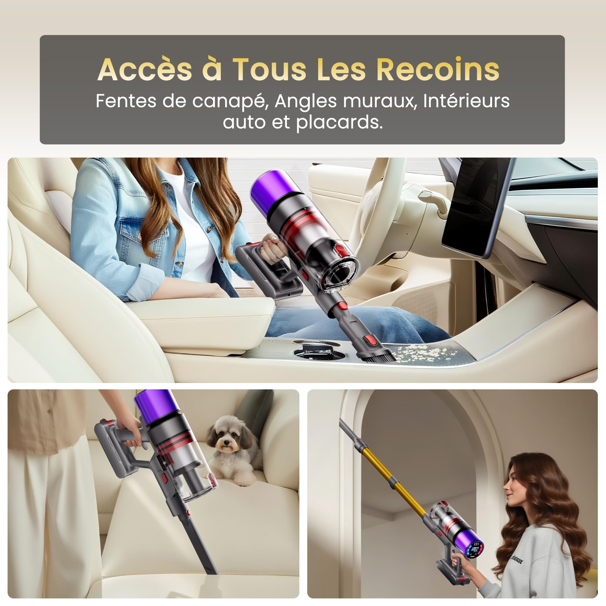 X7 Aspirateur sans Fil avec Station Murale, 55 kPa, 600 W, 80 Min