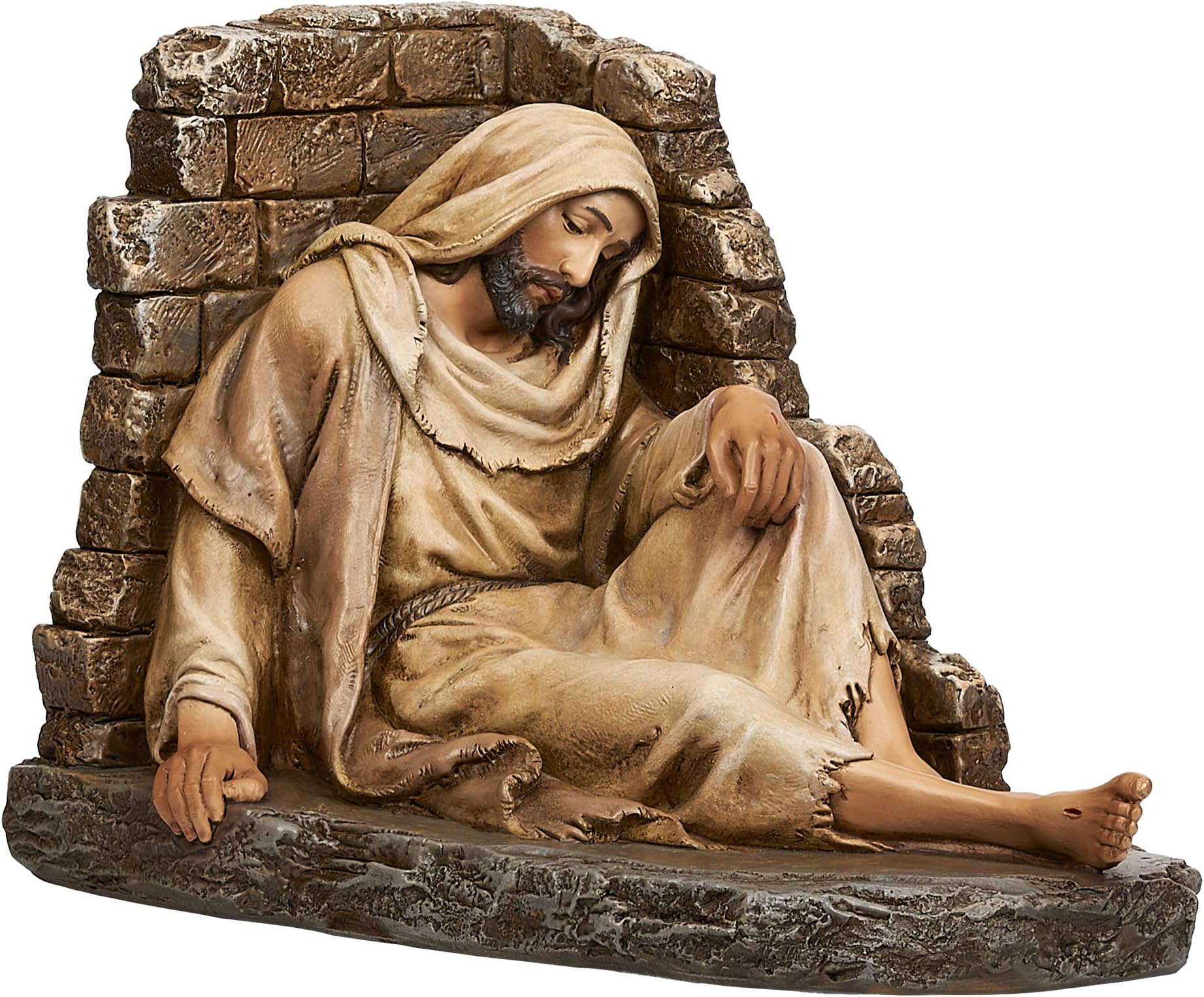 Joseph's Studioby Roman - Compassion Jesus Figure, Life of Christ, Renaissance Collection, 5.75" H and 8.5" W, Resin and Stone, Religious Gift, Decoration